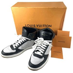 美品 LOUIS VUITTON ルイヴィトン リヴォリ・ライン スニーカー レザー ハイカット シューズ MS0179 モノグラム lv ロゴ 箱付き サイズ7.5