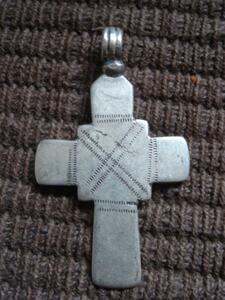 100年以上前 エチオピア シルバー クロス 十字架 ペンダント ヘッド アンティーク ティグレ 