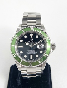 中古　ROLEX/ ロレックス グリーンサブマリーナRef.16610LVのFLAT4ベゼル・BIG SWISS文字盤