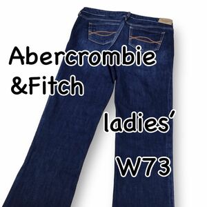 Abercrombie&Fitch アバクロ W27 ウエスト73cm Lサイズ スキニーブーツ 濃紺 レディース ジーンズ デニム M1921