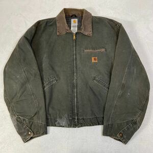 雰囲気◎ Carhartt カーハート　J97 MOS ダック地　Detroit Jacket デトロイトジャケット　2XL モスグリーン