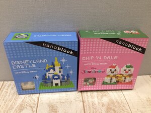 ◇ディズニー 《未開封品》TDR ナノブロック 2点 ディズニーランド キャッスル チップとデール スノースノー 1W60 【60】