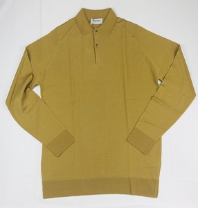 新品 John Smedley　ジョンスメドレー　 最高級メリノウール　 ロングポロ　Sサイズ 　SIGHT OCHRE