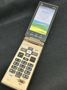 ★KYOCERA 京セラ かんたんケータイ KYF38 判定〇 ガラケー シャンパンゴールド 初期化済み 電源ボタン破損★4412b