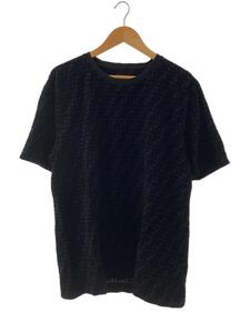 FENDI◆ブラックピケ/Tシャツ/XL/コットン/BLK/総柄/12CPF-22-5736/FY0936 A7D5