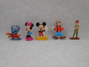 △△送料無料　Disney ディズニー ソフビ フィギュア ミニフィギュア スティッチ ピーター・パン ミッキー ミニー グーフィー 5個 人形