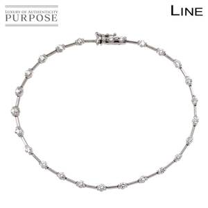 ライン LINE ダイヤ 1.25ct ブレスレット 17.5cm K18 WG ホワイトゴールド 750 Diamond Bracelet 90244898