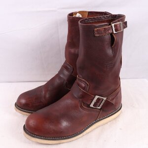 レッドウィング 28.0cm 位 エンジニアブーツ 2970 ブラウン 茶 RED WING USA製 メンズ ブーツ 中古 古着 eb1567