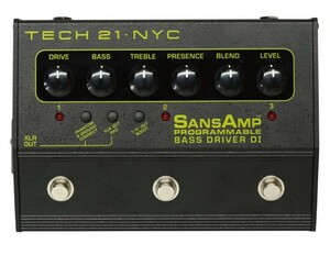 新品　開封確認済　TECH21 SANSAMP PROGRAMMABLE BASS DRIVER　DI/サンズアンプ　プログラマブル　ベースドライバーDI