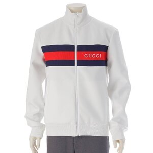 【グッチ】Gucci　24年 メンズ ネオプレンロゴ シェリーライン ジップアップ ジャケット ホワイト L 【中古】【正規品保証】212176