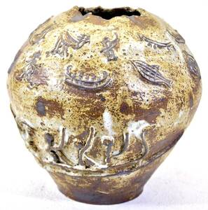 るるぶ工房作品　アート花器29 古代エジプト風飾り壷　花瓶　フラワーベース　素晴らしい感性の冴え渡る作品群　HNK
