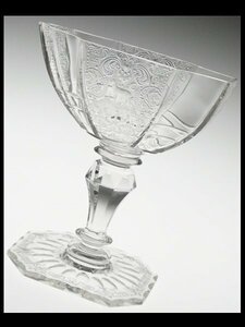 n371 アンティーク LOBMEYR ロブマイヤー ウィーン 最高級クリスタル 細密 カット 鹿絵 アニマル 変型 シャンパンクープ グラス