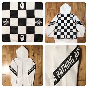 BAPE LOGO フラッグチェック フルジップ パーカー Mサイズ a bathing ape full zip hoodie エイプ ベイプ アベイシングエイプ w4501