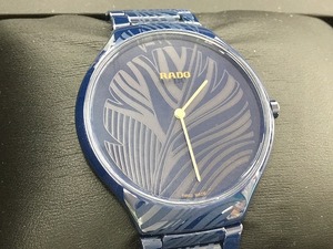 【1円スタート】 【破損有り】 ラドー RADO トゥルーシンライン クオーツ リューズ欠けあり ブルー系 R27014152