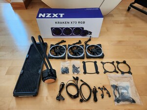 送料無料 中古 動作OK NZXT KRAKEN X73 RGB BLACK / RL-KRX73-R1 / LGA1700対応 / 付属品完備 / 360mm水冷CPUクーラー