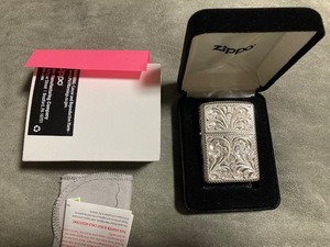 Zippo Silver King #1デザインエッジ付き、新品未使用品！