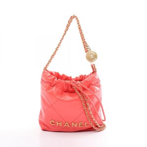 シャネル CHANEL 22 ミニ レースパッチワーク ブランドオフ CHANEL レザー ショルダーバッグ レザー 中古 レディース