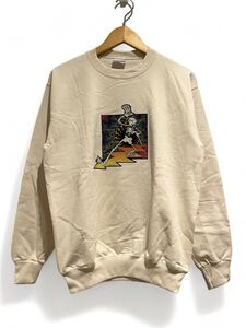 デッドストック 90s USA製 1995 Grateful Dead グレイトフルデッド Dancing Skeleton Sweat Shirt スウェット M ベージュ バンT