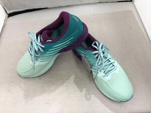 【asics　LADY　fuzeX】アシックス　レディフューズエックス　スニーカー　ミントグリーン×パープル　合成繊維　25cm　SY02-EPD