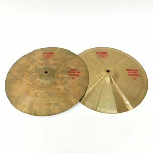 095 Paiste パイステ 2002 MEDIUM HI-HAT ハイハット シンバル トップ＆ボトム セット 14" 本体のみ ※現状品