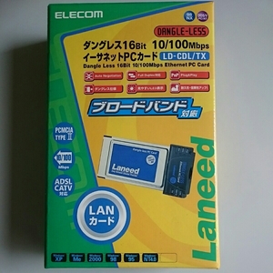 エレコム製 ダングレス16bit 10/100Mbps イーサネットＰＣカード