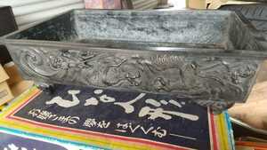 中国 仏教美術 古銅 古玩 雲龍図 水盤 龍 古い 