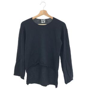 ◆BLACK COMME des GARCONS ブラックコムデギャルソン 長袖ニット サイズ:S◆ ブラック ウール レディース トップス アシンメトリー