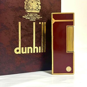 dunhill ダンヒル ライター ガスライター ゴールド ボルドー ローラー 喫煙具 E2439