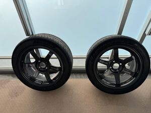 TE37 SONIC 8j 35 16インチ 225/45 R16 ネオバAD09 RAYS MINI シビック MR-S ロードスター ロータス フィット カローラ デミオ 100 4H