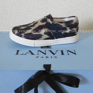 LANVIN KIDS BASKET PULLON ENFANT SNEAKERランバン キッズ ジャカード レオパード ローカット スリッポン スニーカー シューズ26