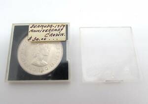 保管品 1959年 バミューダ諸島 エリザベスⅡ世 1クラウン 銀貨 硬貨 貨幣 シルバー コイン 直径39㎜ 重さ28.2g ケース付