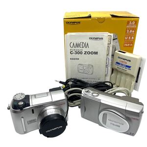 TM☆通電確認済 OLYMPUS オリンパス CAMEDIA キャメディア C-300 ZOOM C-740 コンパクトデジタルカメラ 電池式 セット デジカメ 現状品☆