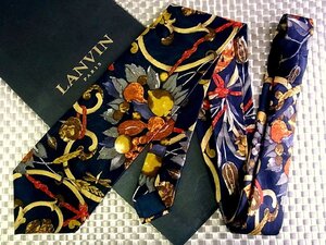 ♪2544S♪新品【木の実 果実 葉っぱ 植物 柄】ランバン【LANVIN】ネクタイ