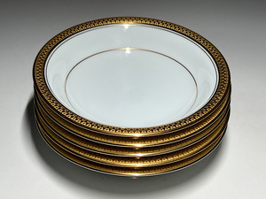 【瑞】ノリタケNoritake　GOLDRIDGE　５４８０S　深皿　５枚セット　径：１４．１ｃｍ