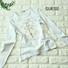 【GUESS LOS ANGELES】長袖Tシャツ　白　プリント　フィット　S