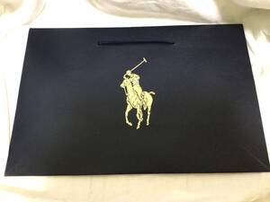 POLO ポロ RALPH LAUREN ラルフローレン ショップ 買い物 紙袋 ネイビー 約40.5×27×15㎝ 送450