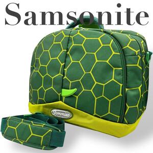 極美品 Samsonite サムソナイト ショルダーバッグ 亀 ビジネス　緑　グリーン