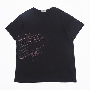 MG6962◇Yohji Yamamoto POUR HOMME ヨウジヤマモト プールオム HH-T36-085 プリント オーバーサイズ 半袖 Tシャツ カットソー 3 ブラック