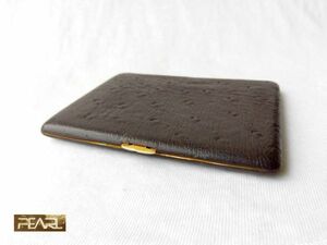 PEARL シガレットケース USED タバコケース パール 昭和 レトロ 煙草入れ 喫煙具 濃茶