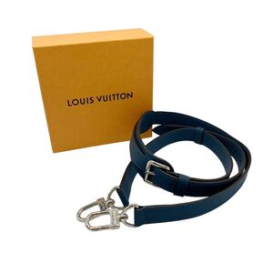 【良品】ルイヴィトン LOUIS VUITTON レザー ショルダーストラップ ビジネスバッグ用 ブルー