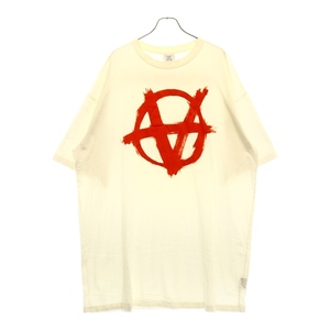 VETEMENTS ヴェトモン 21SS Anarchy Gothic Logo Tee UE51TR640W アナーキーゴシックロゴ プリント半袖Tシャツカットソー ホワイト