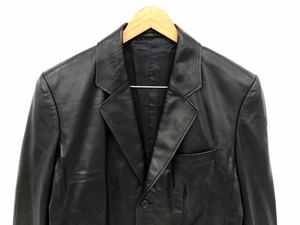 028 未使用 dunhill ダンヒル 2B レザージャケット レザーテーラード S ブラック