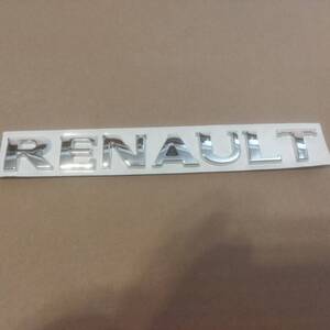 【ゆうパケット送料込】RENAULT(ルノー) エンブレム メッキシルバー　縦2.5cm×横15.0cm 厚さ2mm　金属製