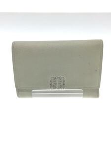 LOEWE◆3つ折り財布/レザー/GRN/レディース/アナグラムバーティカルウォレットスモール