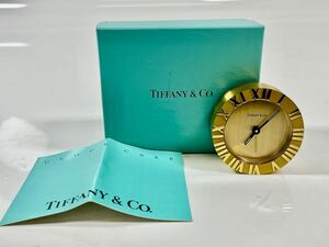 【中古品】【ジャンク品】TIFFANY&Co. ティファニー アトラス置き時計 テーブルクロック ゴールド 