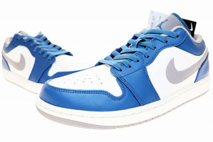 ナイキ NIKE AIR JORDAN 1 LOW TRUE BLUE 2023 27.5cm 553558-412 エア ジョーダン I ロー トゥルー ブルー グレー ▲■241227