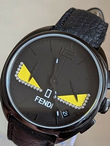 ★極美★FENDI フェンディ モンスター バグズ 21200G ダイヤ　クロノグラフ