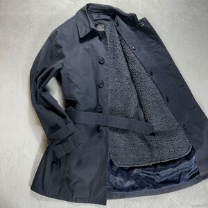 最高級【黒タグ】UNITED ARROWS ユナイテッドアローズ　ステンカラーコート　ベルト付き　実寸Mサイズ相当　ブラック　ライナー付き　黒