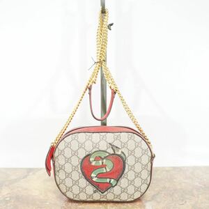 GUCCI MADE IN ITALY/2016年ホリデーコレクショングッチGG柄スネークロゴチェーンショルダーバッグ