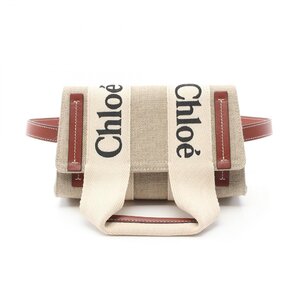 クロエ WOODY ブランドオフ Chloe ファブリック ウエストバッグ ボディバッグ リネンキャンバス/レザー レディ